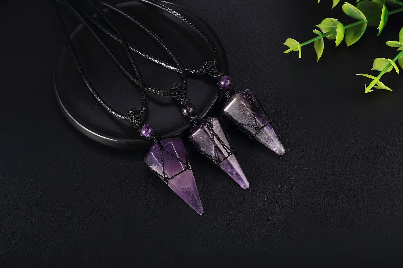 XIANNVXI Healing Crystal Necklace for Men Jewelry Gift | Adjustable Black Rope Natural Gemstone Pendant - Image 5