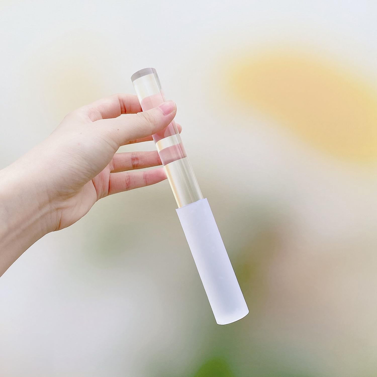 Singing Bowl Mallet Clear Acrylic Base Silicone Rubber Striker Mallet for Playing Quartz Crystal Singing Bowl with Bundle Pocket(Clear) - Image 8