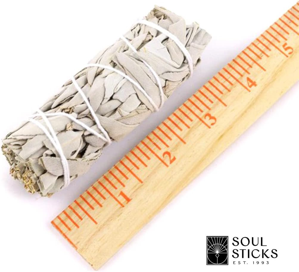 SOUL STICKS Beginners Mini Smudge Kit Includes White Sage 3-4 Abalone Shell Selenite Wand and Palo Santo with Smudging Guide - Image 4