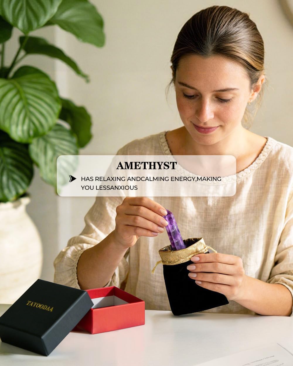 Amethyst Natural Healing Crystal Wand Set - 2.4-2.8" Polished Gemstone Point Obelisk - Hexagonal Towers for Reiki Energy, Chakra Balancing, Meditation & Home Office Decor - Spiritual Gifts for Women - Image 4
