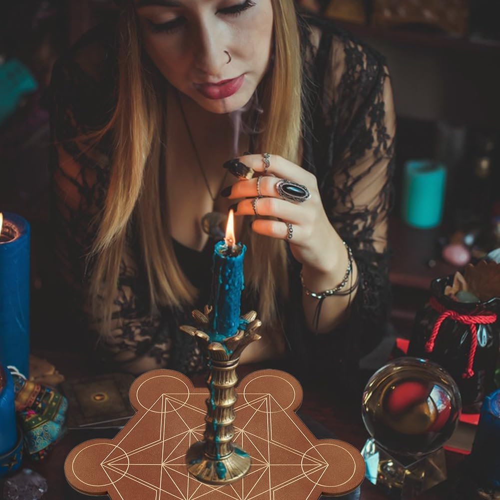 FINGERINSPIRE Wooden Crystal Grid Board 10-inch Hexagon Metatron's Cube - Sacred Geometry Energy Kit for Witchcraft Ritual and Sacred Space Decor - Image 6