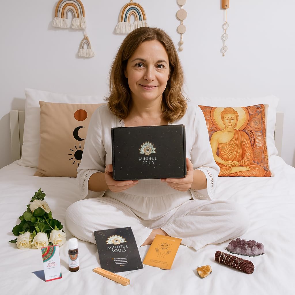 Mindful Souls Spiritual Healing Gift Set – Meditation & Mindfulness Box with Buddha Figurine, Healing Crystals, Mala Beads, Essential Oil & Gemstone Jewelry – Holistic Self-Care & Inner Peace Kit - Image 3