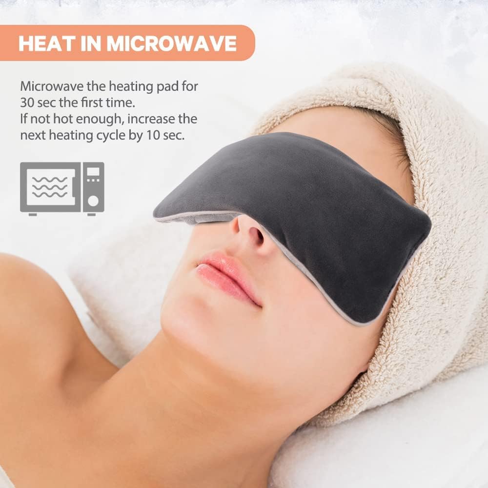 Unscented Weighted Eye Pillow for Yoga, Microwavable Moist Heat Eye Compress Mask with Washable Cover for Relaxation, Sleeping, Meditation, Yoga, Spa, Migraine Relief - Image 5
