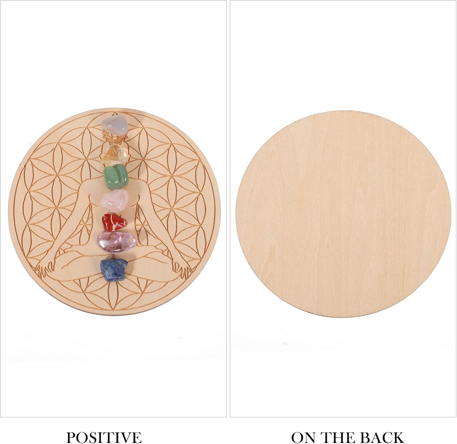 Beaupretty Healing Crystal Grid Board Set Crystal Therapy Set Chakra Stones Balancing Gemstones for Meditation Zen Aura Cleansing Rose Box - Image 5