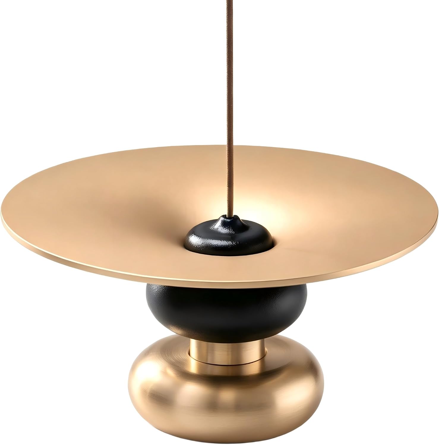 Brass Metal Incense Holder - One - Press Eject for Meditation, Yoga & Home Decor (Golden, Round)