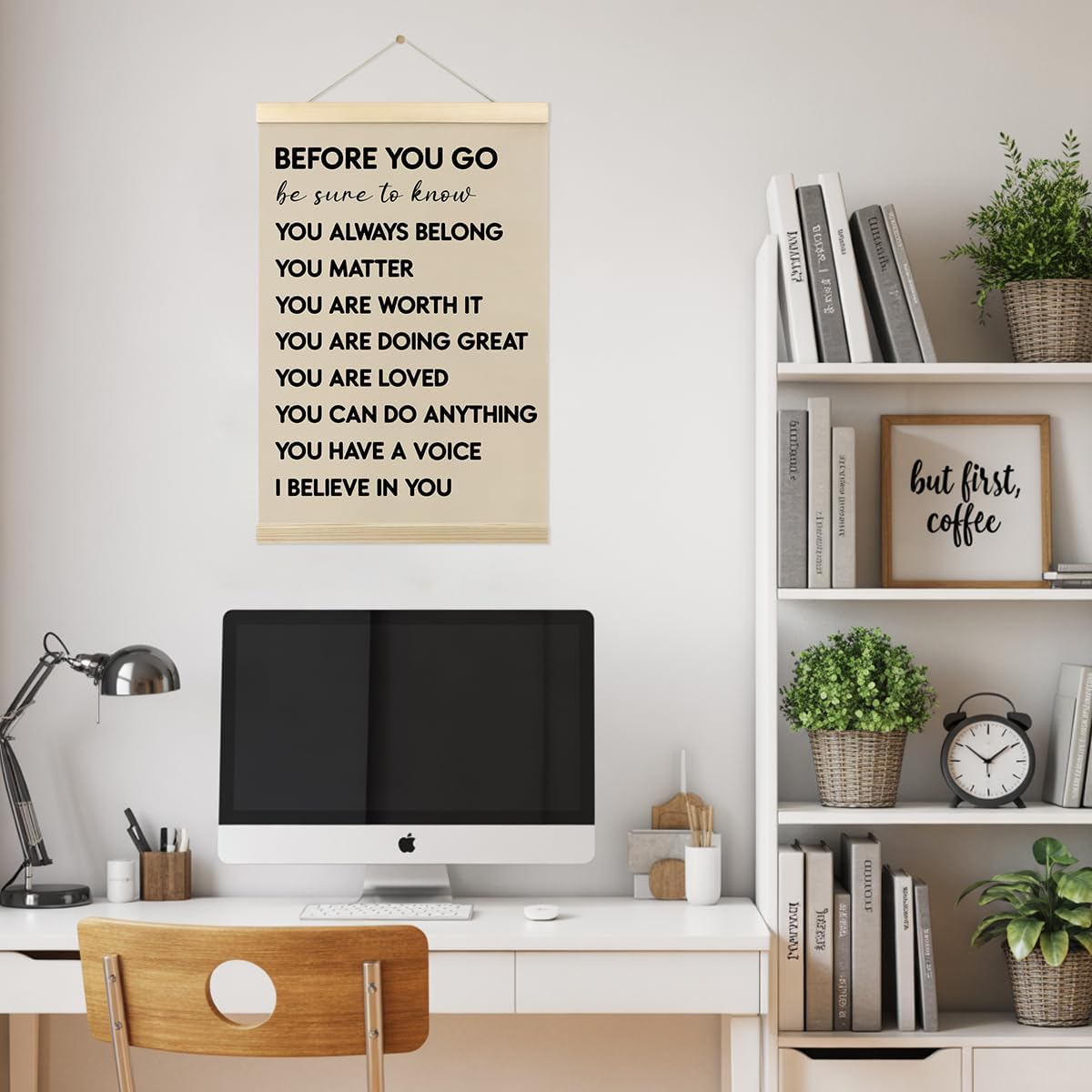 Mental Health Poster Hanger Frame Positive Affirmations Wall Art Decor Therapist Nurse Office Signs Wall Decor For Office Kids Teen Girls Room Bedroom Playroom Hanging Banner Decor 12X16 In - Image 5