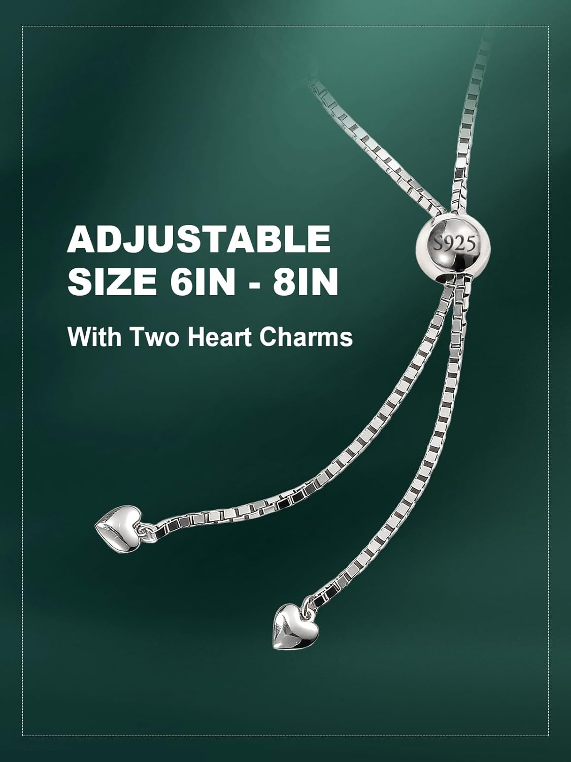 Birthstone Link Bracelet for Women 925 Sterling Silver Pear Shaped Gemstone Jewelry White Gold Plated Adjustable Chain Gifts for Mom Wife - Image 5