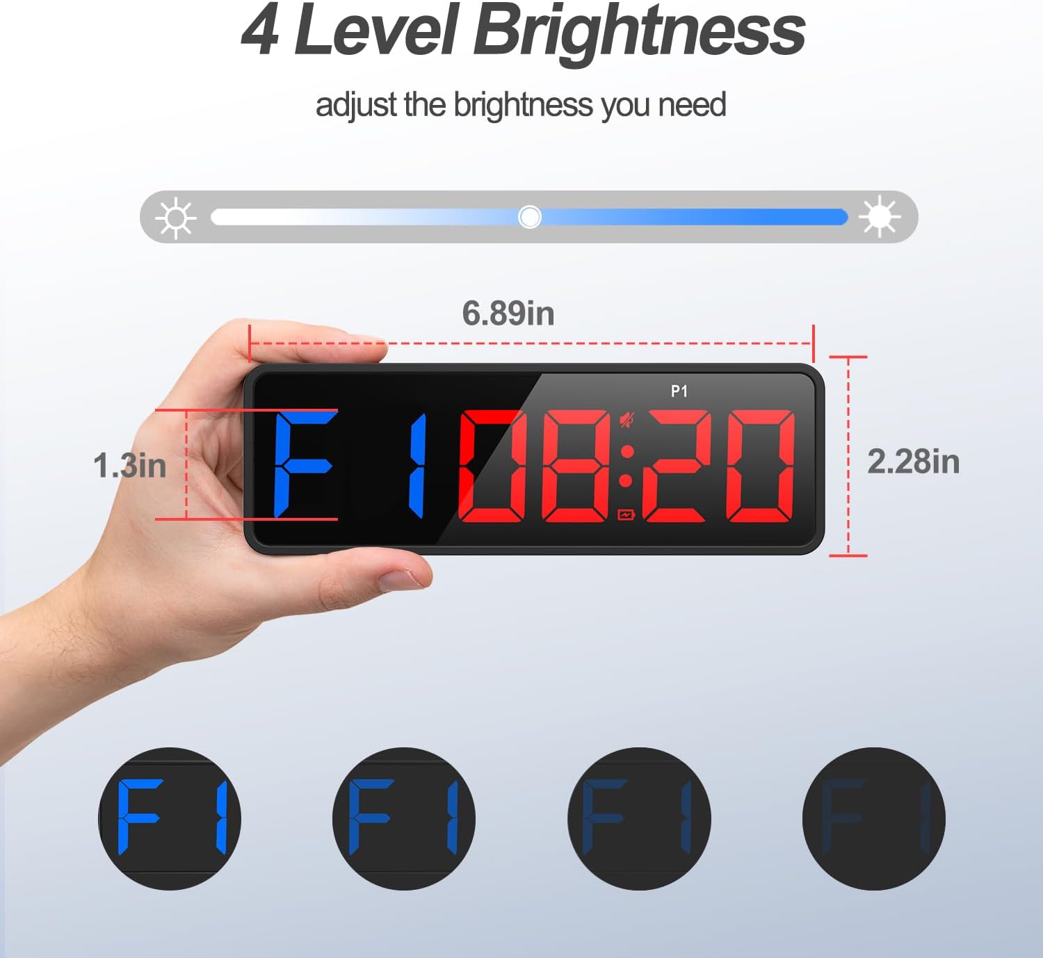 ANJANK Small Portable Gym Timer Clock, Strong Magnet, Workout Interval Timer with Powerful Battery, Stopwatch, Remote Control, Adjustable Brightness, Fitness Digital Timer for Home/Garage/Boxing - Image 6