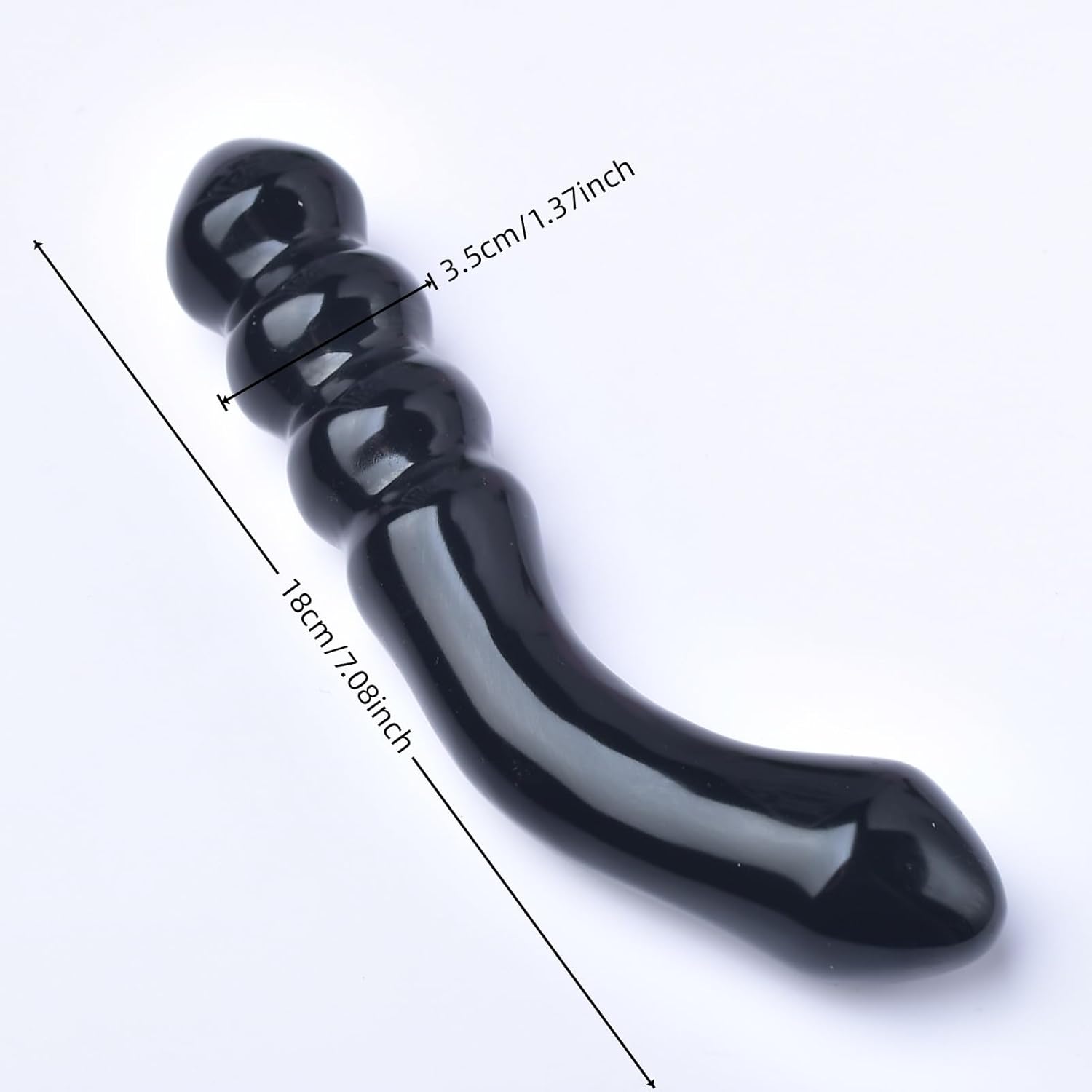 Natural Black Obsidian Crystal Yoni Wand Healing Stone Curved Design 7 08 x 1 37 Inches Polished Finish for Meditation Practice - Image 2