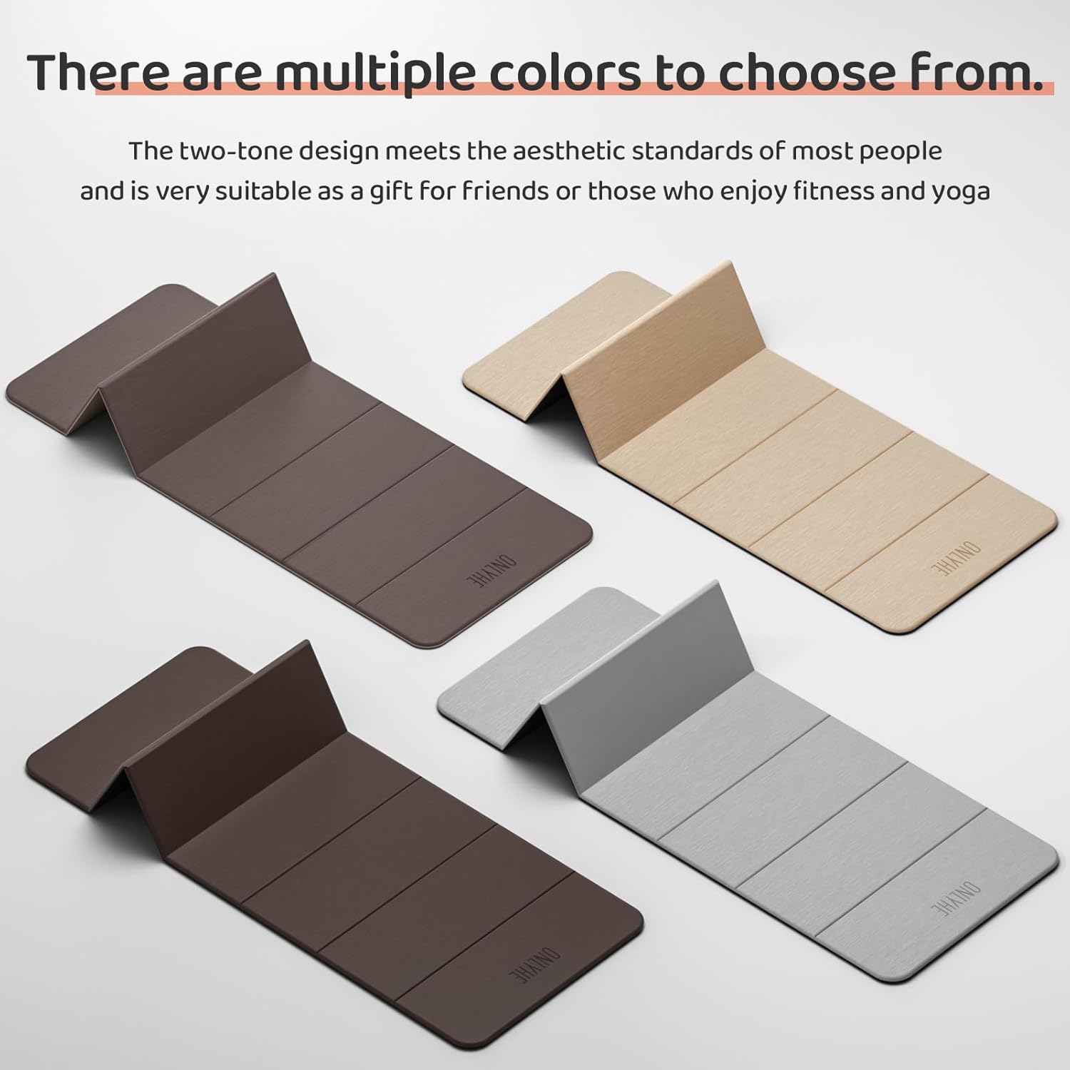 Foldable Yoga Mat Exercise Mat for Home Workout, Comfortable and Durable, 8mm Thick Portable Folding Mat, Non-Slip, Pilates Mat Thick, Outdoor Use, Meditation, Travel, Camping (71"x24" x 0.3") (Milk Coffee + Black) (Brown+Black) - Image 7