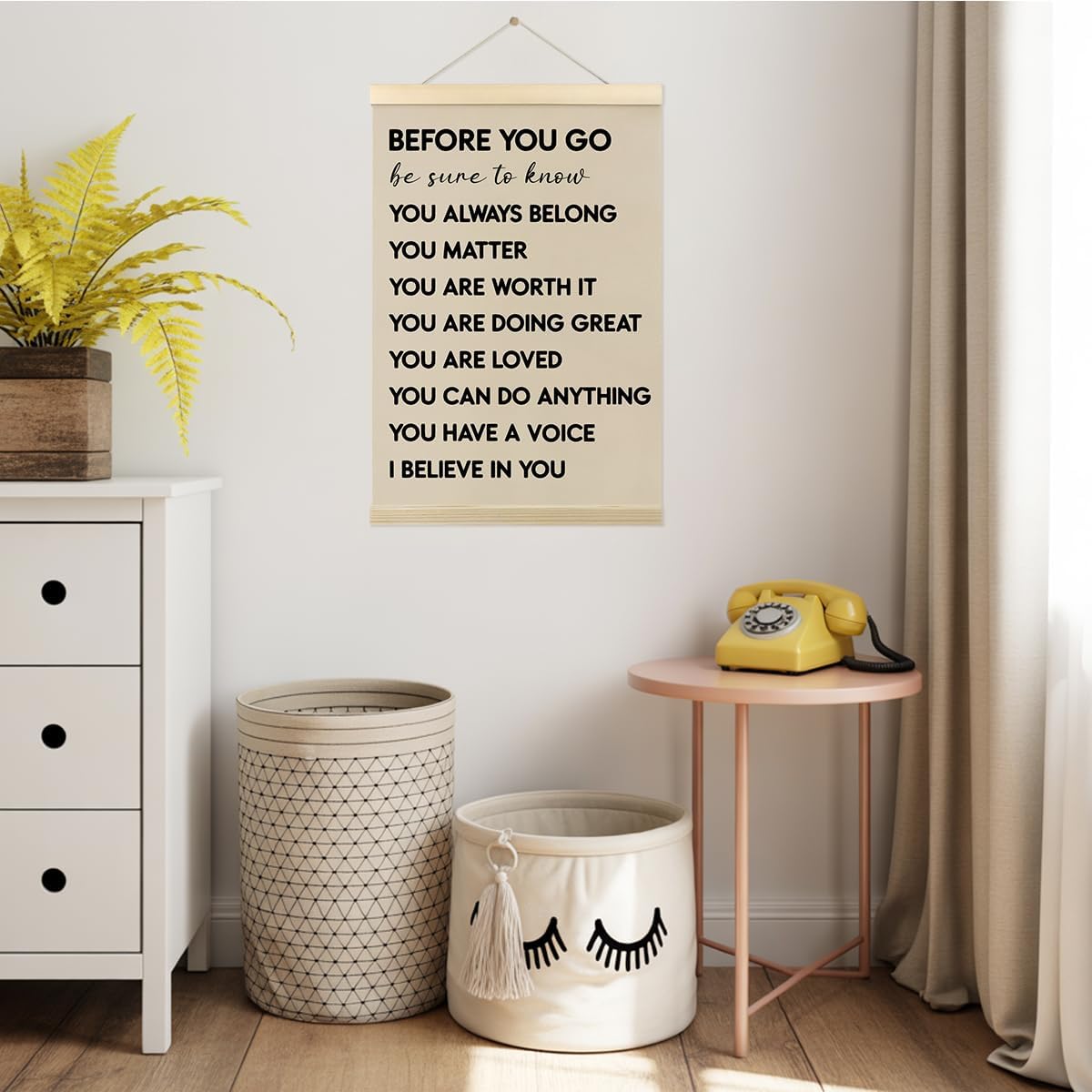 Mental Health Poster Hanger Frame Positive Affirmations Wall Art Decor Therapist Nurse Office Signs Wall Decor For Office Kids Teen Girls Room Bedroom Playroom Hanging Banner Decor 12X16 In - Image 2