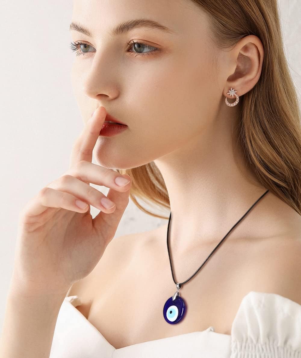 MAIBAOTA 10 Pcs Crystal Necklace Healing Amethyst Crystals Carnelian Chakra Necklaces Evil Eye Necklace Vintage Hippie Wiccan Boho Rose Quartz Moon Sun Jewelry Heart Gemstone Pendant for Women - Image 4