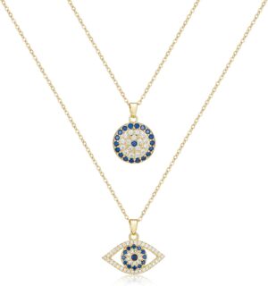 Evil Eye Necklace Layered Necklaces...