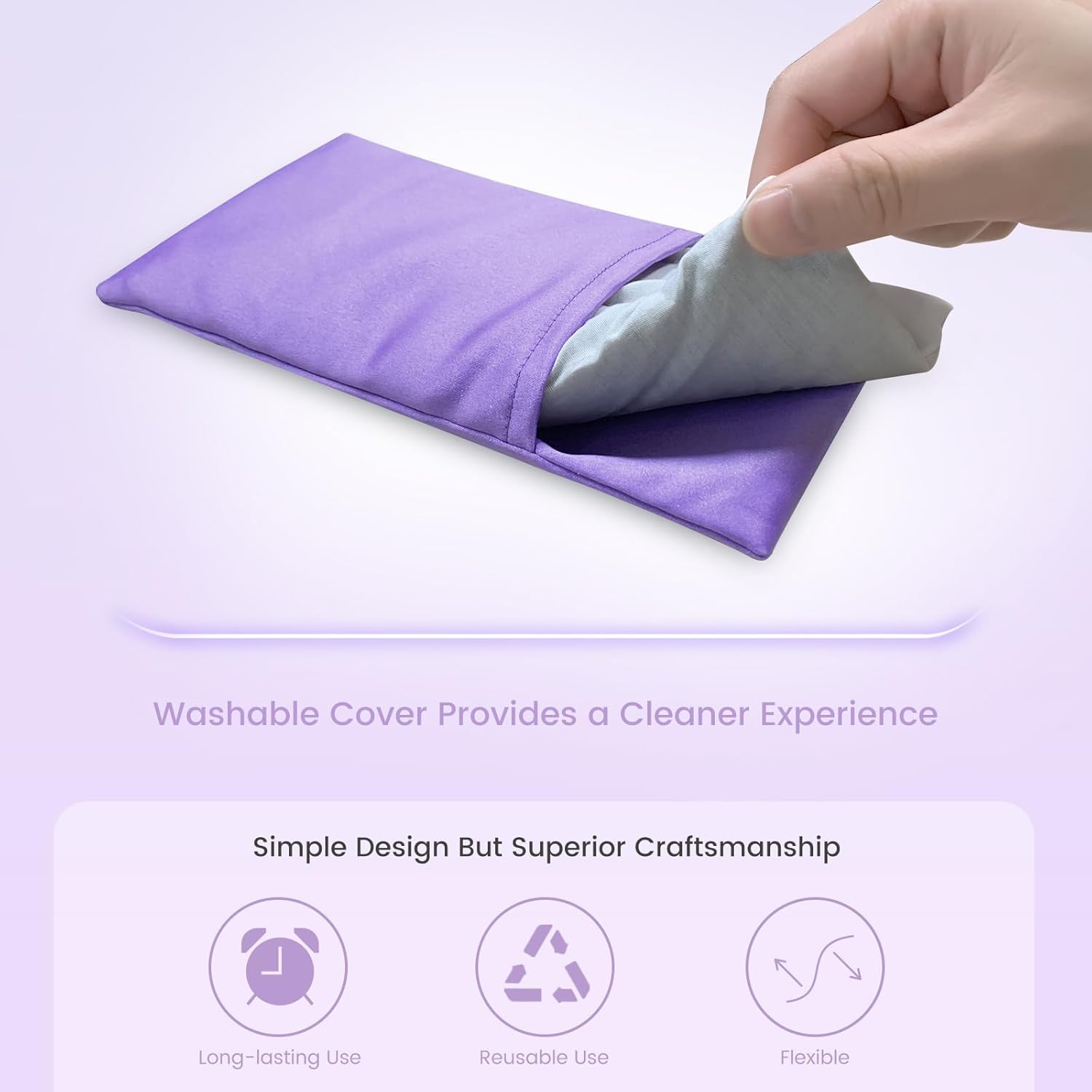SuzziPad Lavender Eye Pillows for Relaxation with Aromatherapy, Weighted Mask for Sleeping, Hot & Cold Therapy Compress for Dry Eyes, Yoga Meditation Pillow, Purple, 6 Packs - Image 5