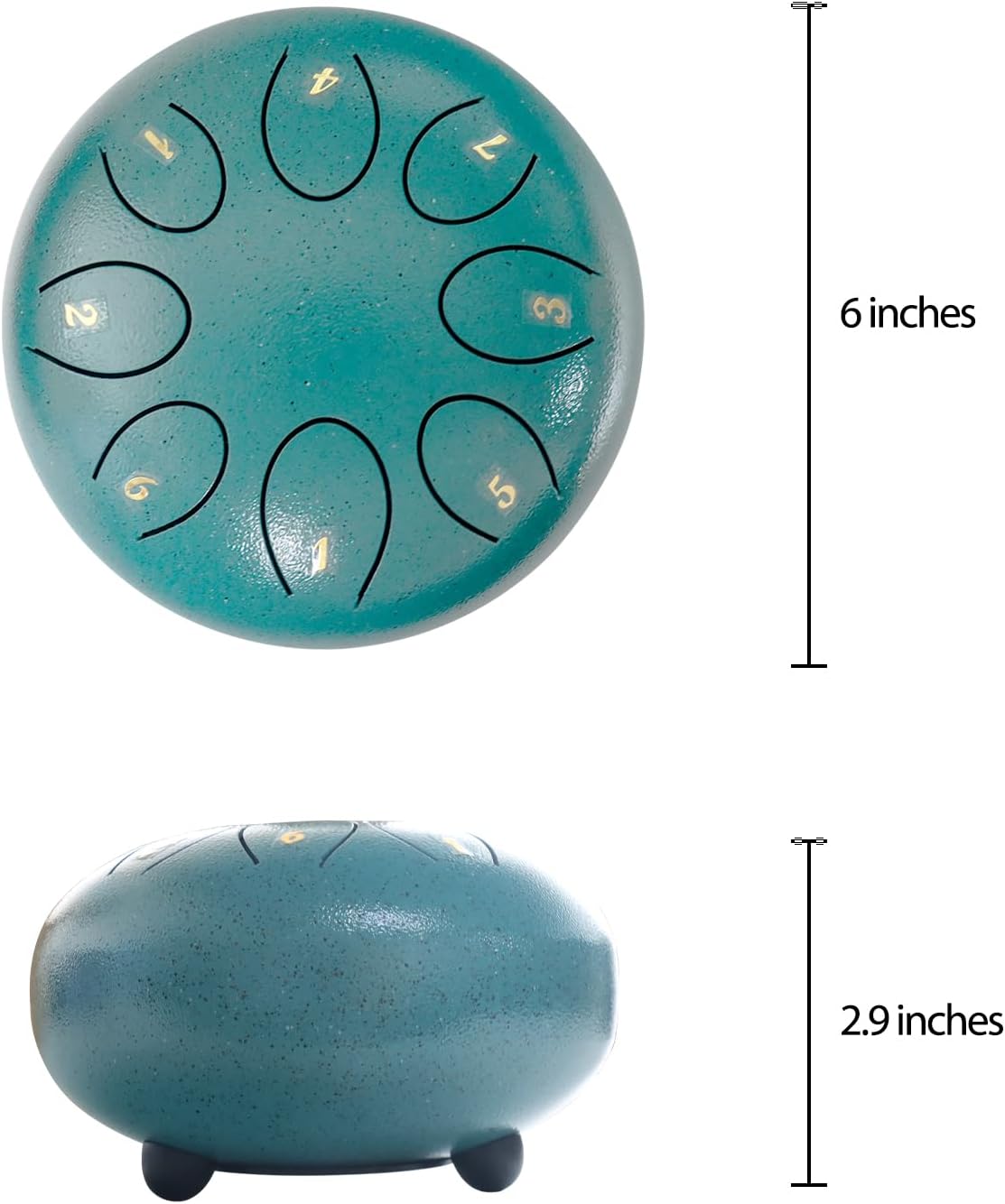 REGIS Steel Tongue Drum 6 Inch 8 Notes, Rain Drum Style Calming Percussion Instrument for Relaxation & Meditation, Musical Gift for Adults & Beginners(malachite) - Image 3