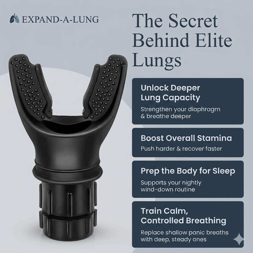 EXPAND-A-LUNG | Breathing Exercise Fitness Trainer | Inspiratory Muscle Strength Tool | Breathe Easier with Stronger Lungs | Dual-Way Inhale-Exhale Adjustable Resistance Settings - Image 6