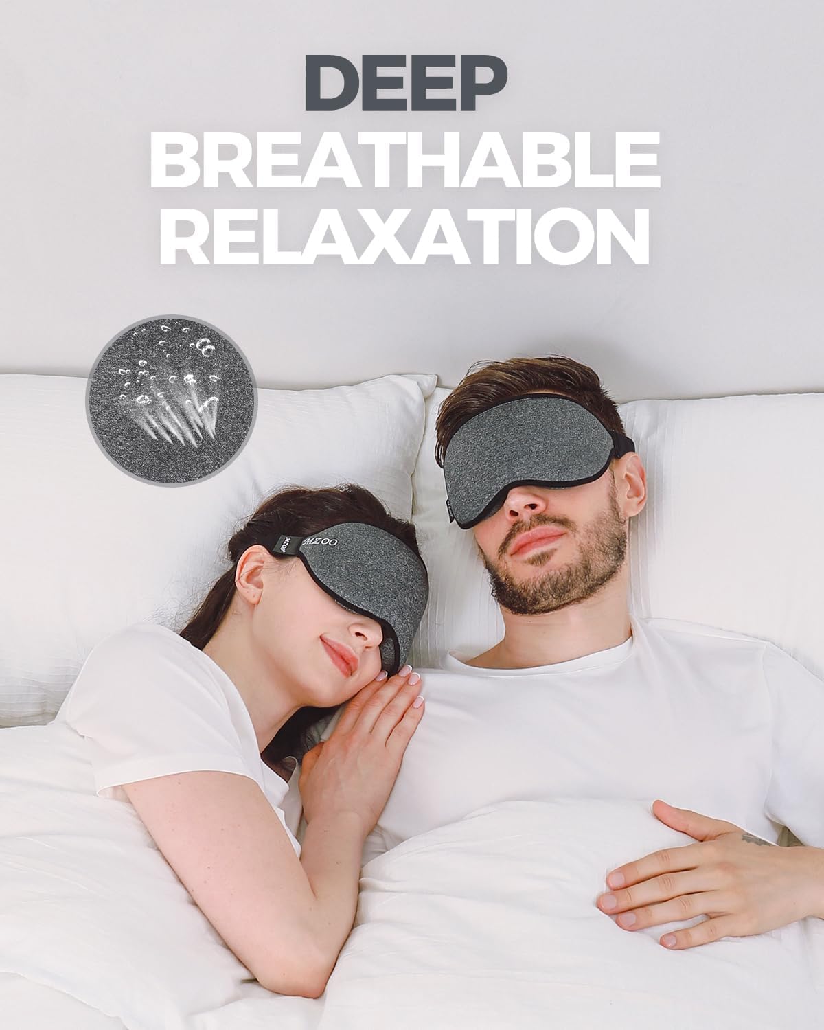 MZOO Luxury Sleep Mask for Back, Side Sleeper, Complete Light Blocking Sleeping Eye Mask Night Blindfold, 3D Zero Pressure & Spacious for Lash Extensions, Breathable Soft Eye Cover Flight Nap Travel - Image 5