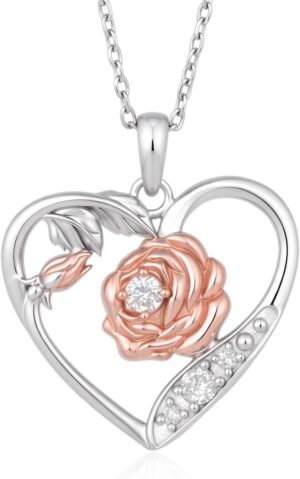 Lab Grown Diamond Rose Necklace for...