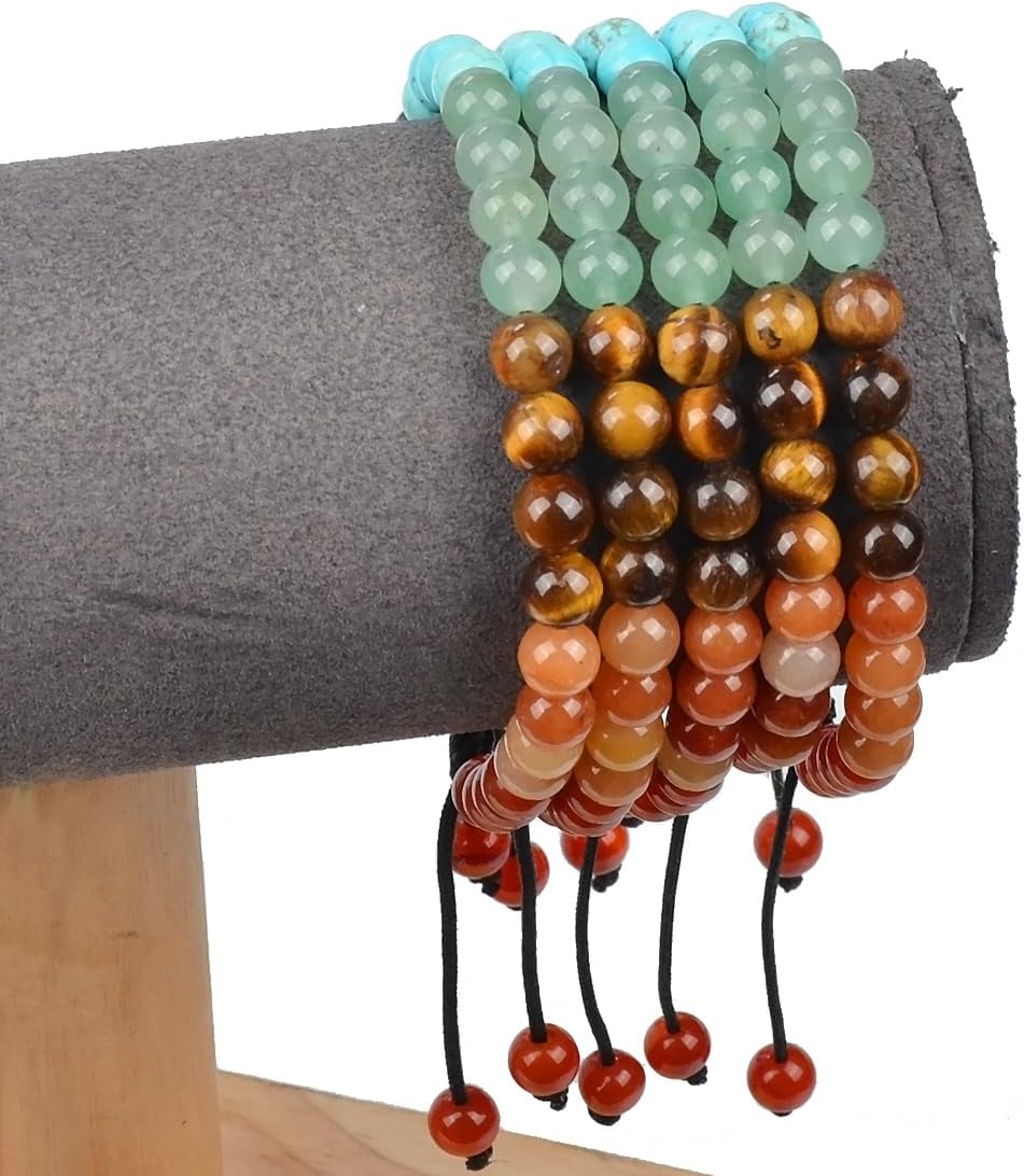 MASSIVE BEADS Handmade Yoga Stretch Elastic Bracelet Natural Stone Crystal Healing Power Energy Gifts for Unisex Adult 4mm 6mm 8mm 10mm - Image 4