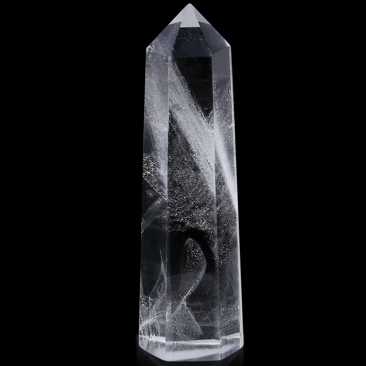 LAIDANLA Clear Quartz Healing Crystals Wands 3.5-4" Polishing Natural Reiki Energy Wand Stone Hexagonal Point Large Crystal Gemstones for Meditation Therapy Crystal Grid Decoration 1Pcs - Image 3