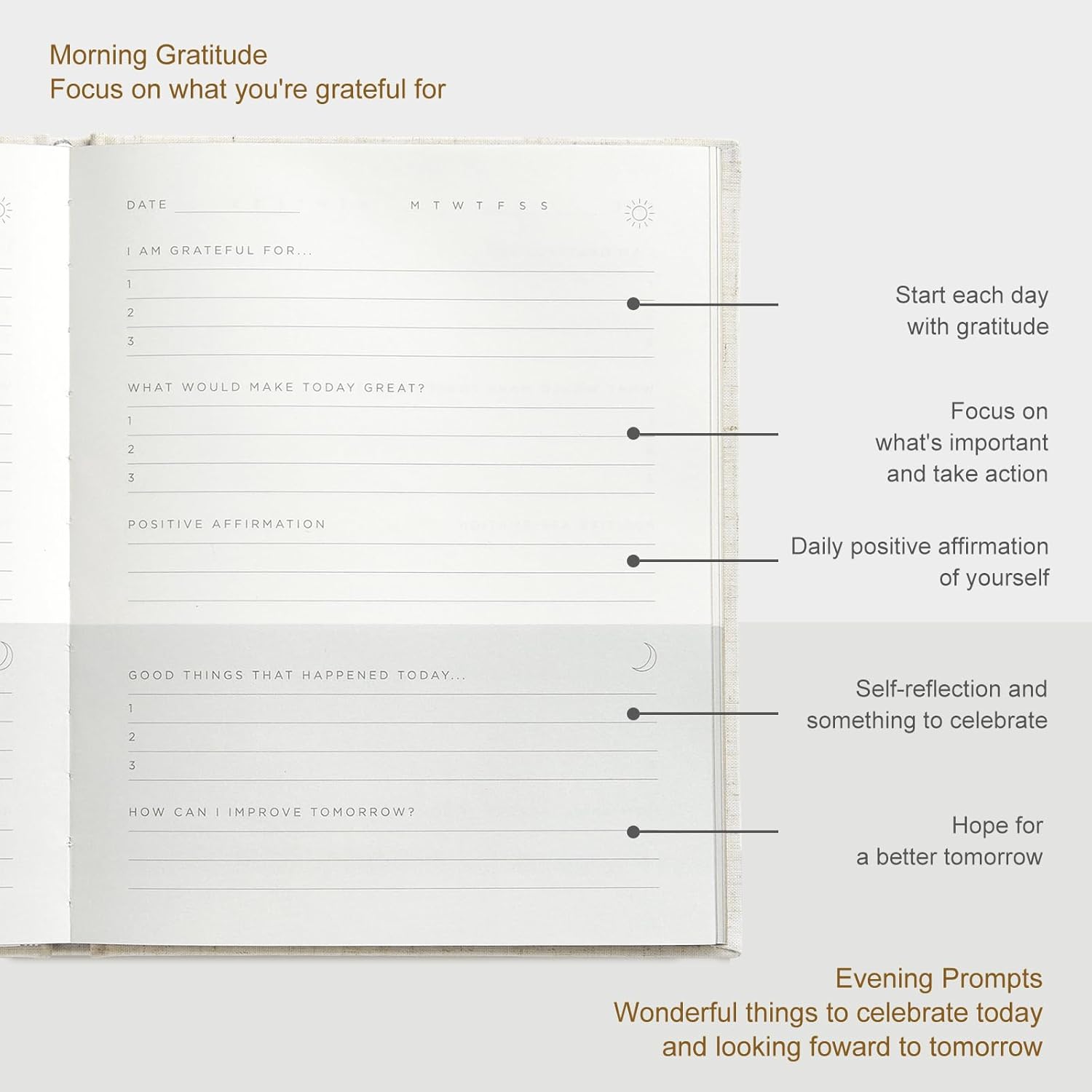And Per Se Gratitude Journal – 5 Minute Daily Practice for Women with Prompts & Quotes – Undated Mindfulness & Happiness Notebook (Botanical Floral) - Image 3