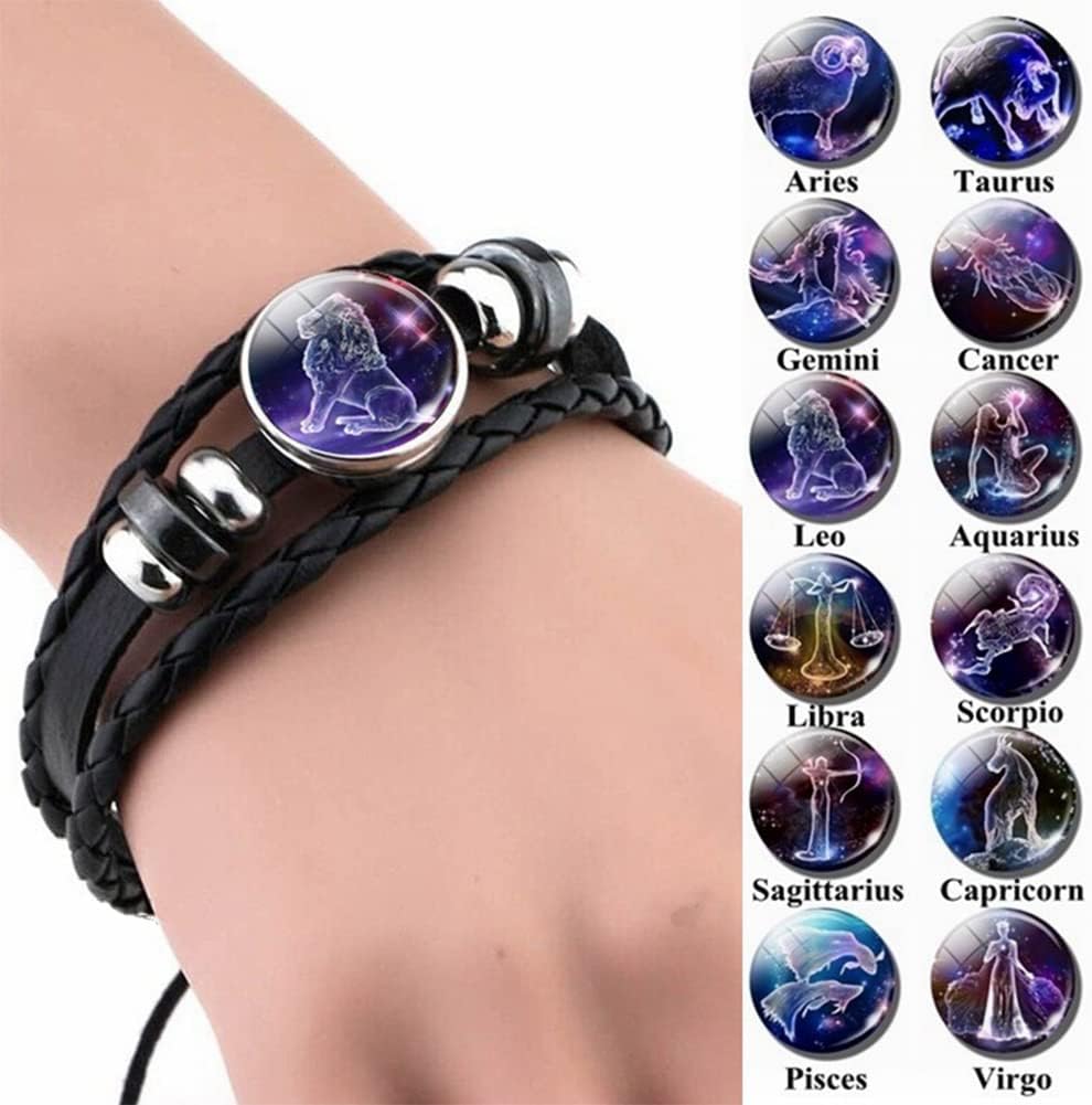 12 Zodiac Constellation Necklace Bracelet Time Gemstone Horoscope Astrology Moon Crescent Necklace for Women Men Birthday Gift Jewelry - Image 4
