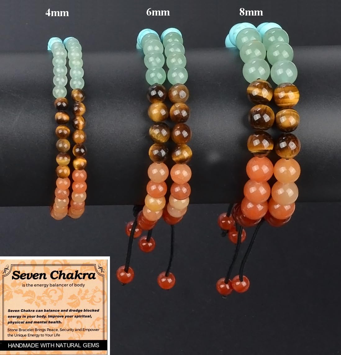 MASSIVE BEADS Handmade Yoga Stretch Elastic Bracelet Natural Stone Crystal Healing Power Energy Gifts for Unisex Adult 4mm 6mm 8mm 10mm - Image 2