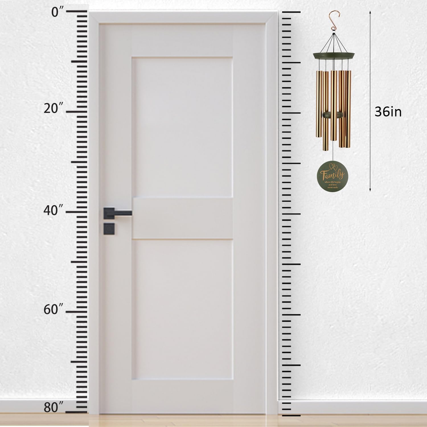 ASTARIN Wind Chimes for Outside, Large Outdoor Windchimes with Engraved Tree of Life, Premium Tuned Metal Chimes for Mother/Grandma, Home & Garden Decor with Soothing Tone - Image 8