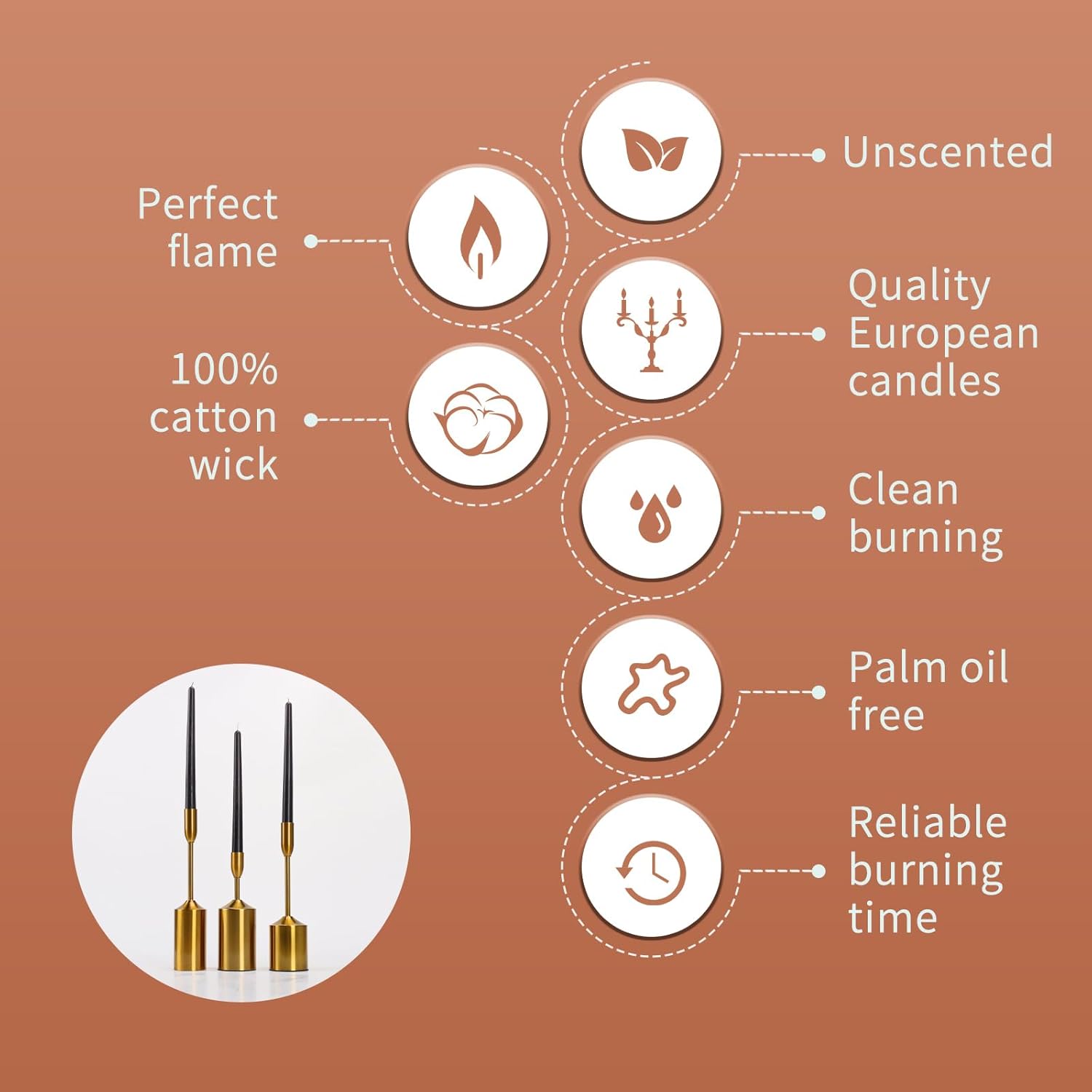 SOFT BREEZE 24 Pack Unscented Tall Taper Candles - 4/5X10 Inch, Dripless, Unscented Dinner Candle - 10 Hours Burn Time -Pink Colors - Image 3