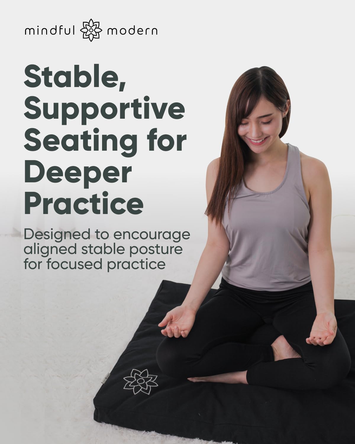 Mindful & Modern Zabuton Meditation Mat - Cotton Filled Yoga and Meditation Pad - Zabuton Meditation Cushion for Kneeling and Sitting Support - Large Rectangular Sitting Floor Pillow for Bench or Zafu - Image 6