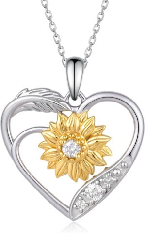Lab Grown Diamond Sunflower Necklac...