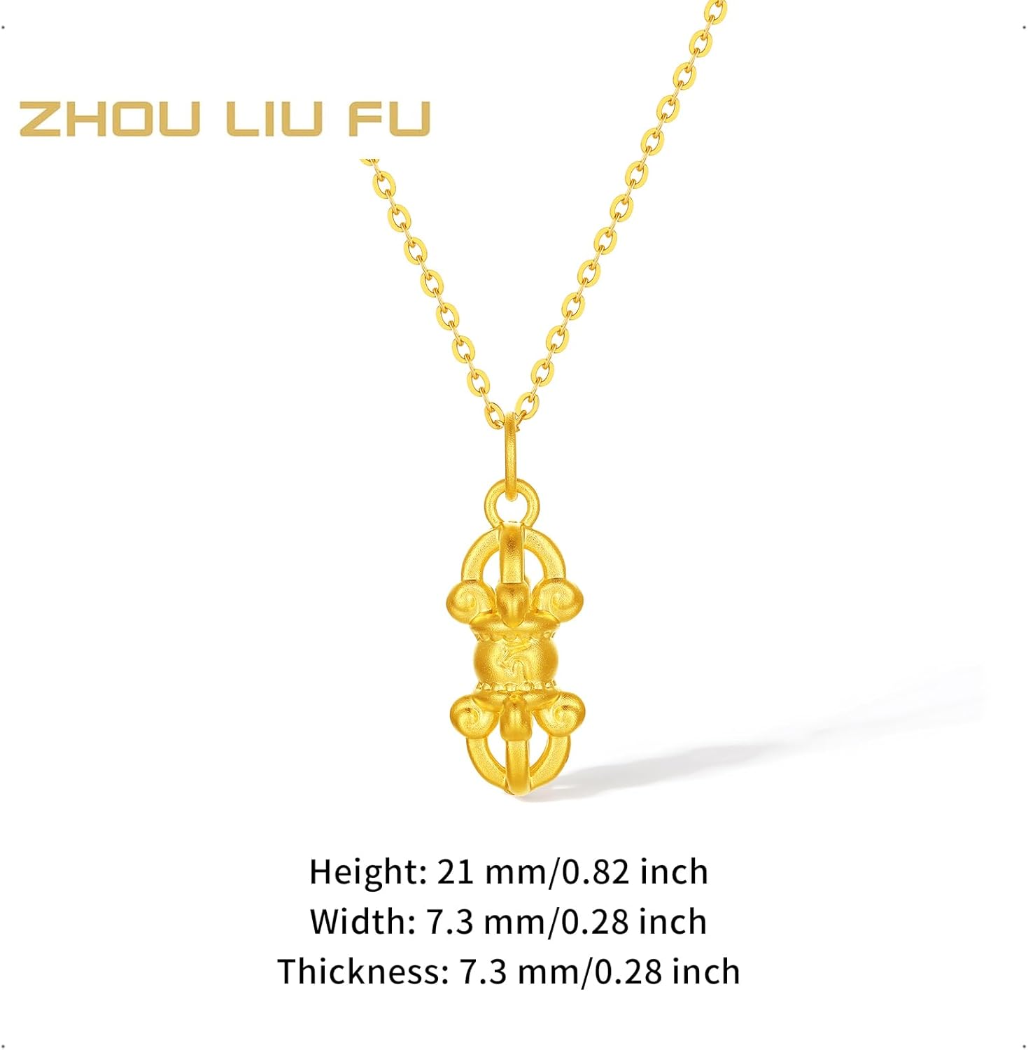 ZHOU LIU FU 24K Solid Gold Pendant Vajra Pendants Protection Spiritual Jewelry Chinese Gift for Men Women Friend Birthday Anniversary Not Include Necklace A0415255 - Image 2