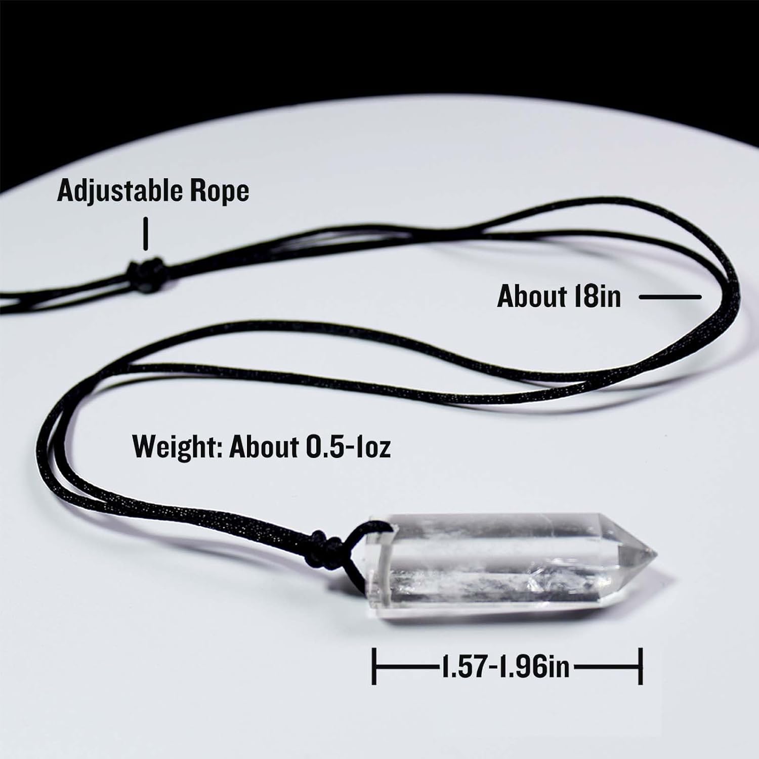Runyangshi Healing Crystal Pendants, Single Pointed Natural Crystal Quartz Necklace 6 Faceted Chakra Crystal Wand Stone Reiki Energy - Image 2