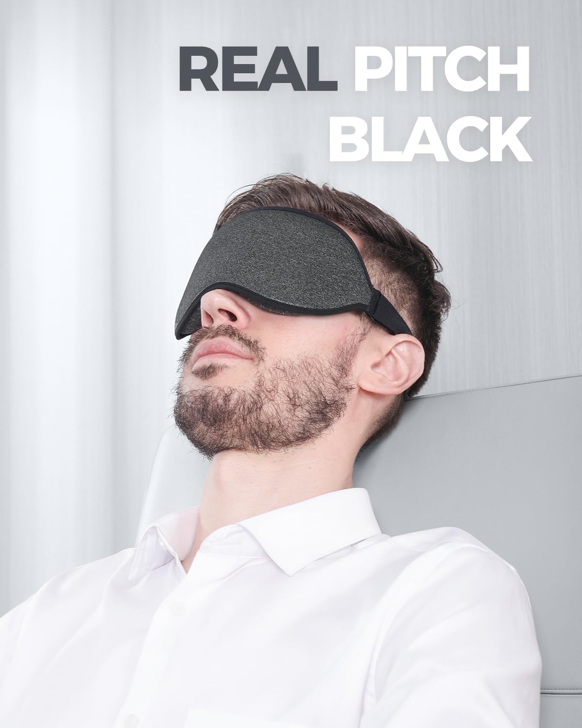MZOO Luxury Sleep Mask for Back, Side Sleeper, Complete Light Blocking Sleeping Eye Mask Night Blindfold, 3D Zero Pressure & Spacious for Lash Extensions, Breathable Soft Eye Cover Flight Nap Travel - Image 3