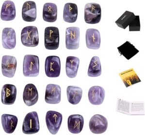 TGS Gems Amethyst Rune Stones Set E...