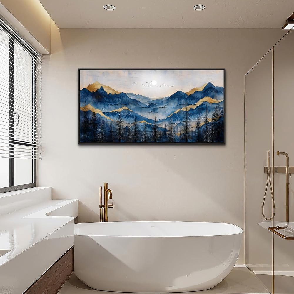 FUHAIHUA Black Framed Canvas Wall Art For Living Room Wall Decor For Bedroom Office Wall Decoration Mountain Painting Abstract Pictures Artwork Room Aesthetic Home Decor 20x40 In - Image 8