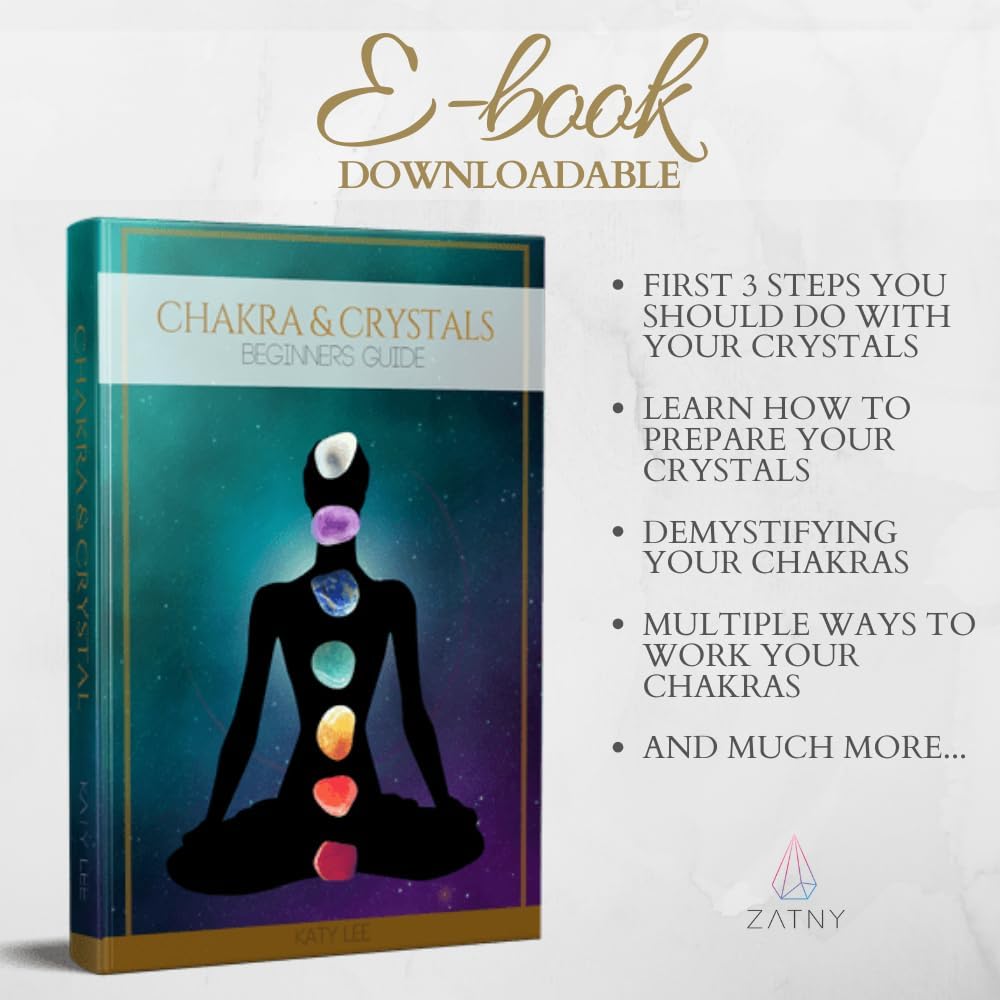 Crystals and Healing Stones Premium Kit Velvet Pouch - 7 Chakra Stones Healing Crystals Set, Ebook, Gift (Tiny 7 Chakra Stones) - Image 7
