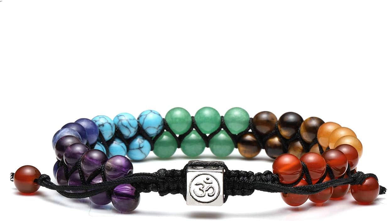 Top Plaza Bead Chakra Bracelet 7 Chakras Healing Crystals Bracelet Yoga Stone Beads Bracelets Meditation Relax Anxiety Bangle for Womens Mens - Image 3