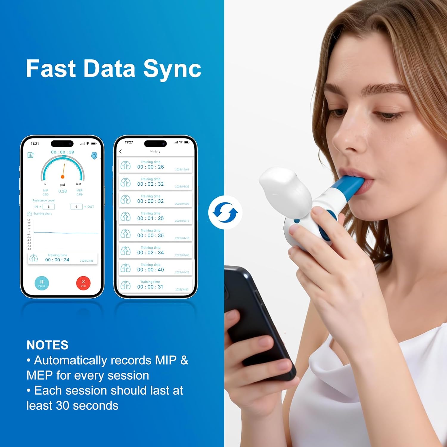 Sonmol Digital Breathing Exercise Device for Lungs with App & Bluetooth | 6 independent resistance levels, app games, travel case, MIP/MEP test & progress tracking – ideal for asthma/COPD, athletes - Image 4