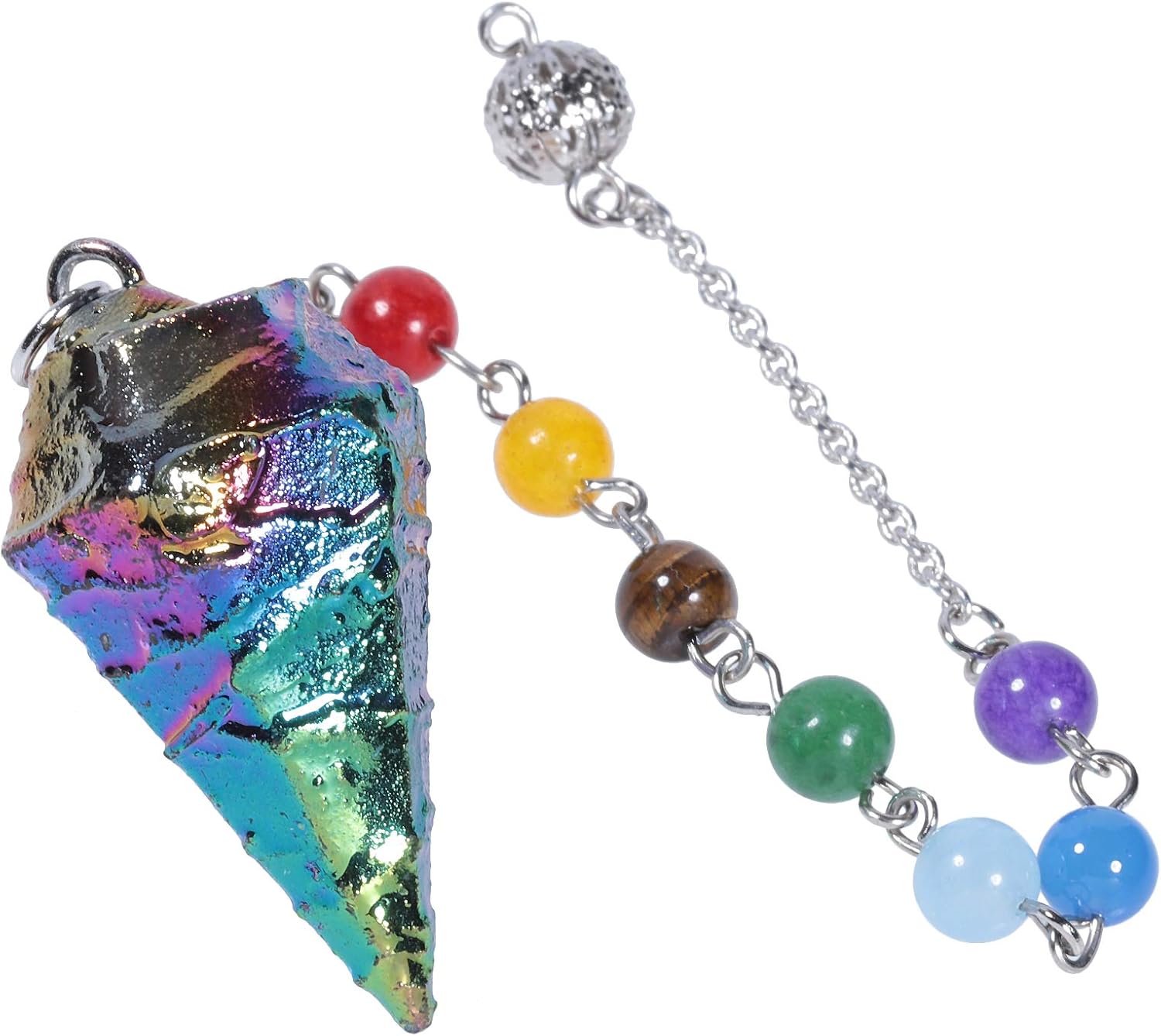 TUMBEELLUWA Healing Crystal Quartz 7 Chakra Pendulum Dowsing | Reiki Healing, Chakra Alignment Dowsing Tool, Crystal Pendulum for Scrying Spiritual Practices, Wicca Supplies - Image 7