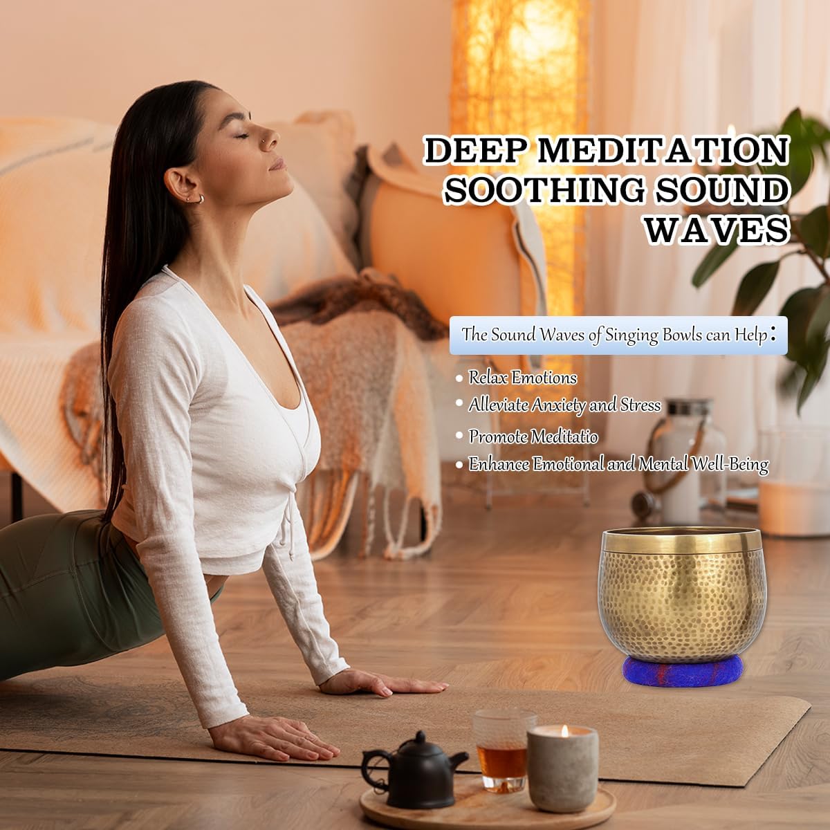 Relaehih Tibetan Singing Bowls Set-Hand-hammered in Nepal Sound Bowl for Meditation, Yoga, Chakra, Meditation Accessories, Unique Gifts for Women, Men (Blue, 5 inch) - Image 6