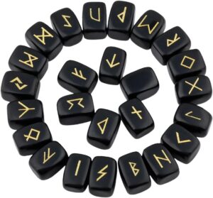 rockcloud Black Obsidian Rune Stone...