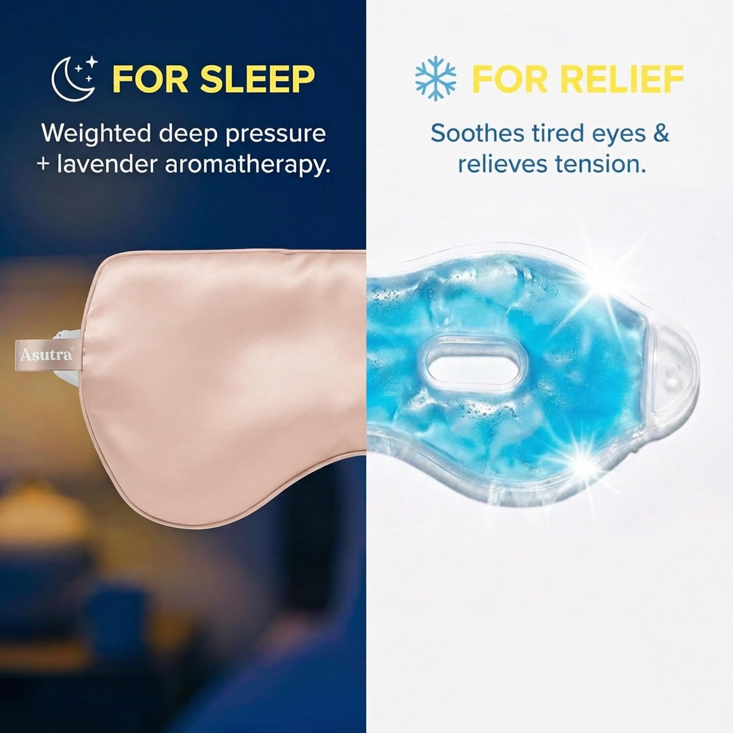 ASUTRA Silk Eye Pillow for Sleep, Light Pink - Filled w/Lavender Buds & Flax Seeds, Weighted Eye Mask, Meditation & Light Blocking Blindfold, Cooling Gel Mask Included - Image 5