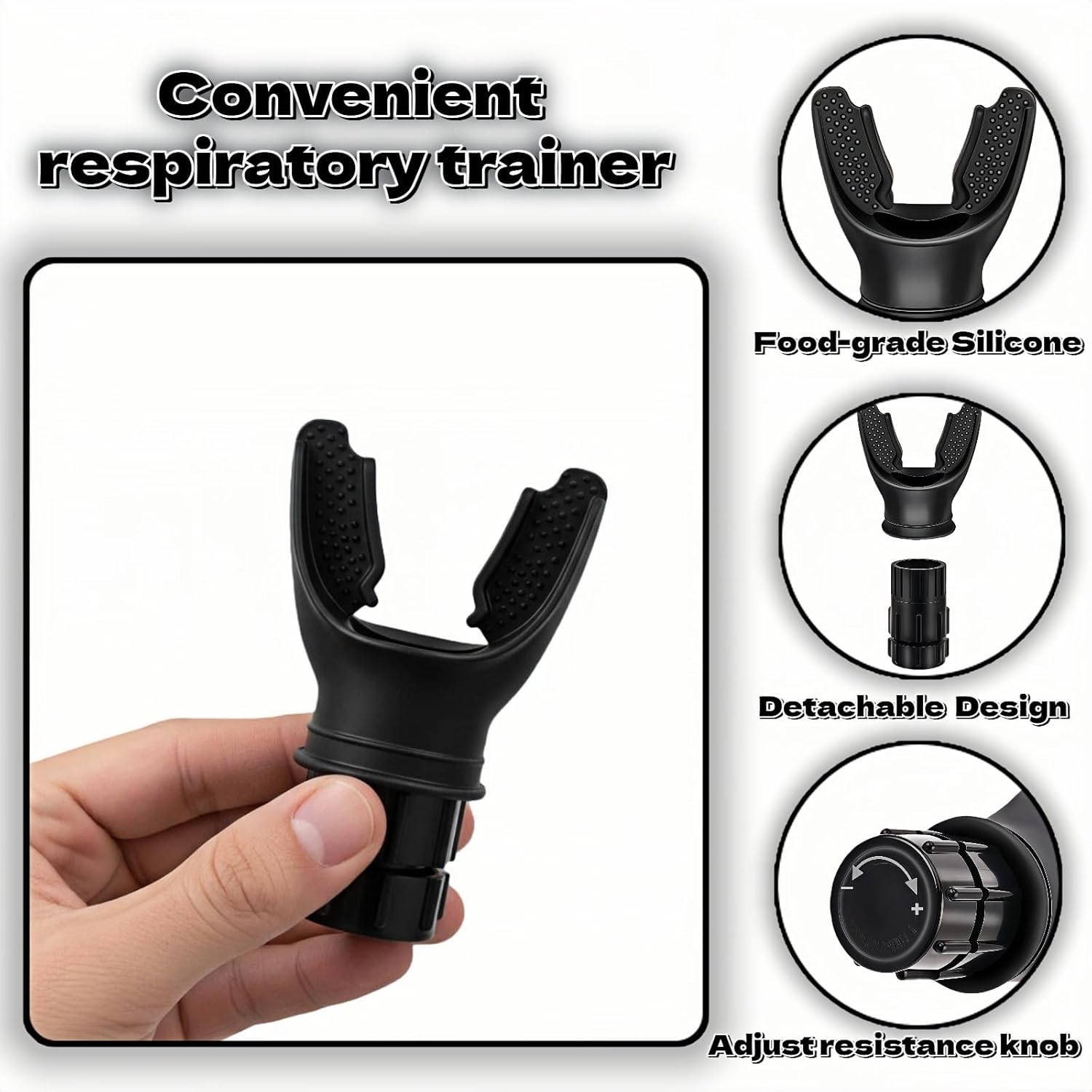 Adjustable Resistance Portable Lung Breathing Trainer | Premium Food-Grade Silicone Breath Exercise Device for Athletes, Runners & Home Fitness | Improve Respiratory Endurance & Core Strength - Image 8