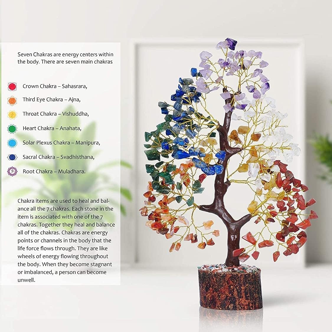 YATSKIA 7 Chakra Tree of Life - Crystals and Healing Stones | Birthday Gifts | Crystal Tree for Positive Energy | Home & Office Decor | Gifts for Women - Image 3