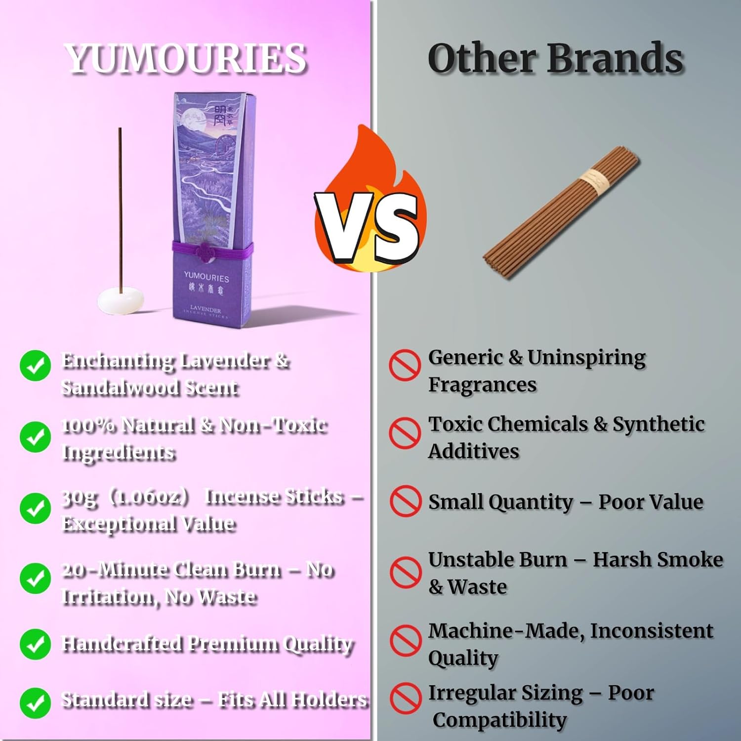 Lavender Incense Sticks 30g · Non-Toxic · Low Smoke for Sleep | Soothing sandalwood, agarwood with frankincense. No bamboo core. 20-min burn. Ideal for meditation & anxiety relief - Image 5