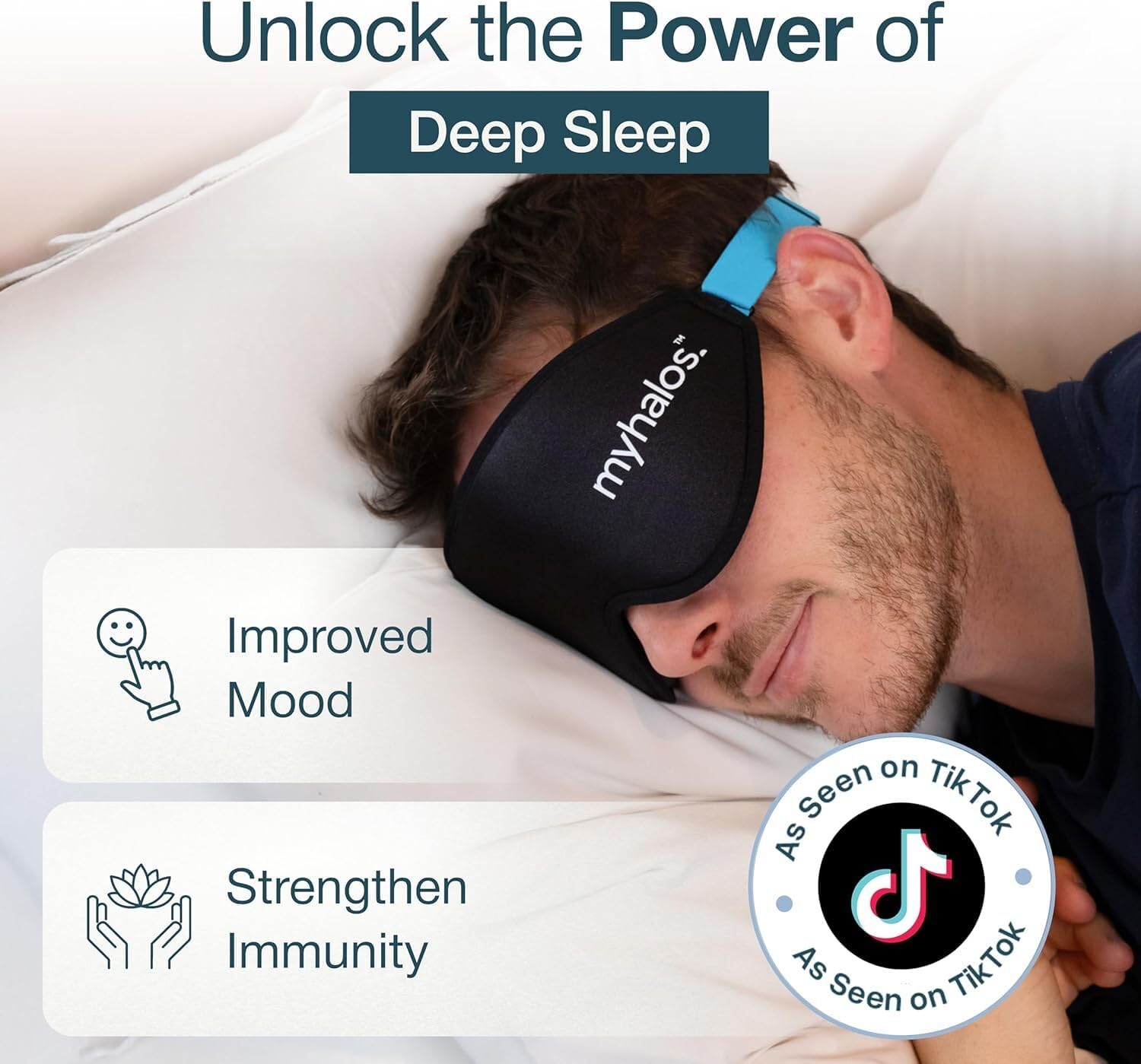 MyHalos® Sleep Mask – 3D Blackout Eye Mask for Women & Men, Side Sleepers, Zero Pressure Memory Foam Eyelash Friendly, Breathable,Award-Winning Sleep Aid for Travel (Black, 1 Count (Pack of 1) - Image 4