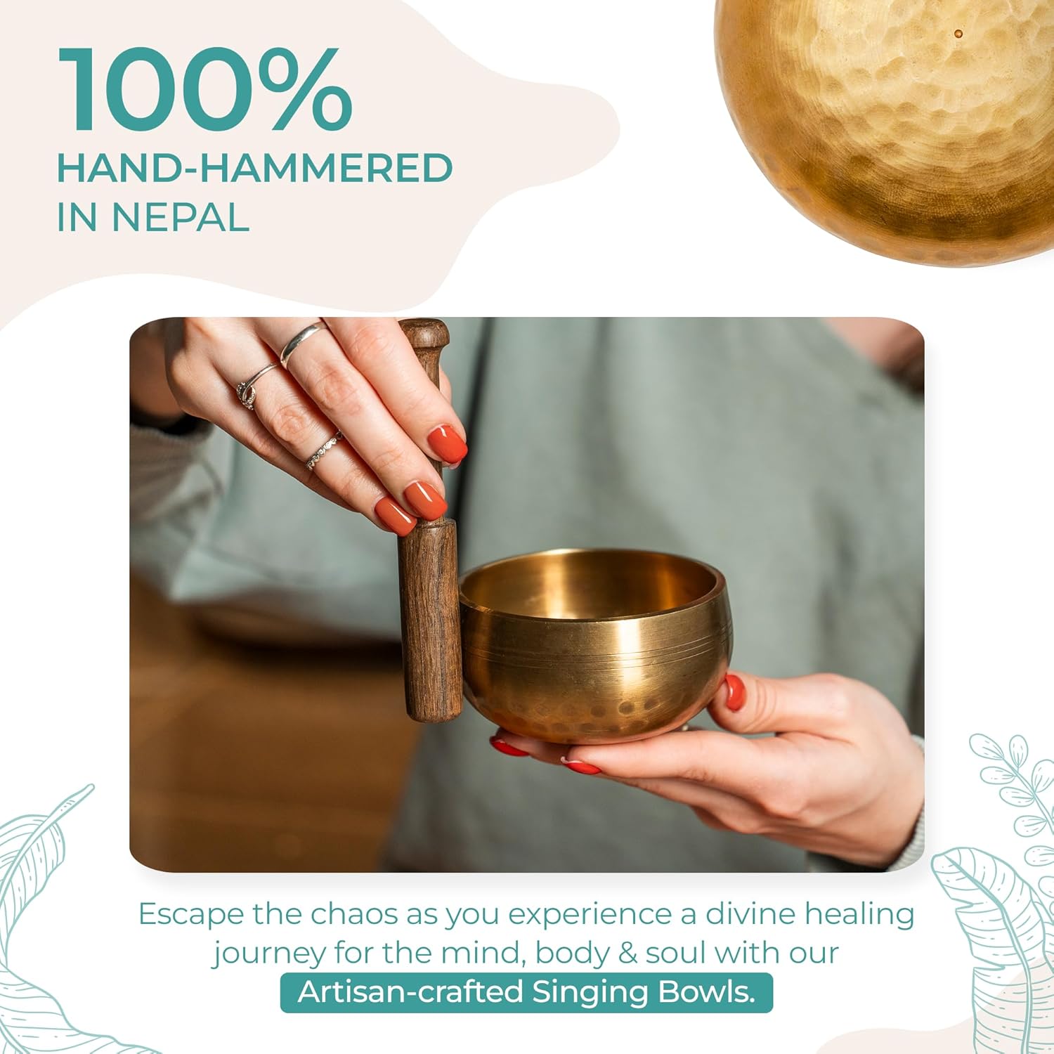 Handcrafted Tibetan Singing Bowl Set – 3.5” Sound Bowl for Meditation, Sound Healing & Yoga – Healing Instrument with Wooden Striker & Cushion – Authentic Hand-Hammered in Nepal - Image 2