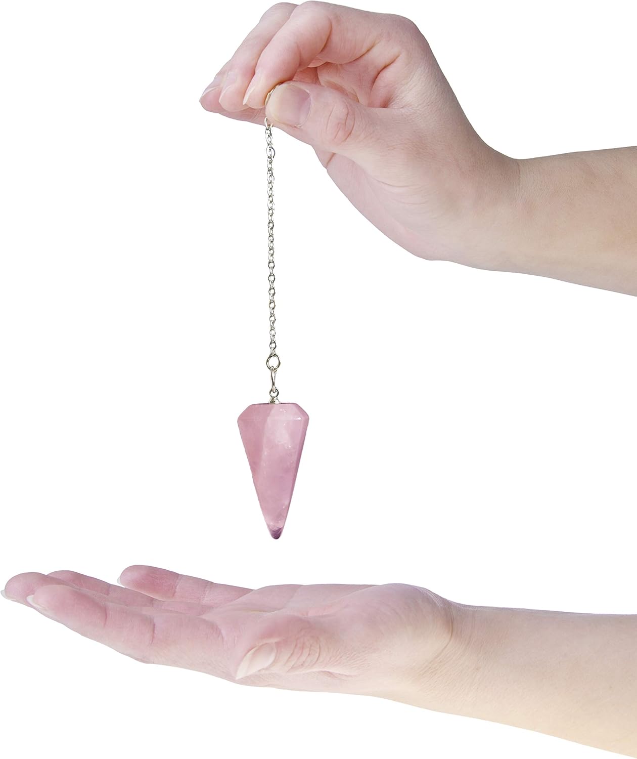 Polar Jade Pendulum Made of Natural Gemstone Crystals for Dowsing Divination Chakra Reiki. Pointed with Chain and Jewelry Pouch - Image 2