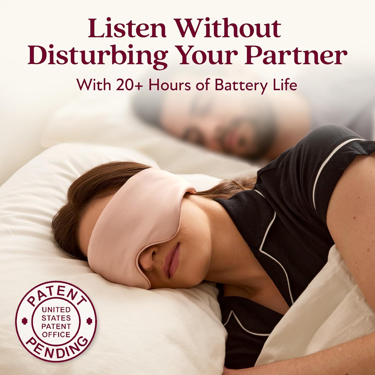 SilkSound 100% Mulberry Silk Bluetooth Sleep Mask, Skin-Friendly Sleeping Eyemask with Bluetooth Headphones, Sleep Gifts for Women, Silk Eyemask Headband Headphones for Sleeping Side Speakers - Image 3